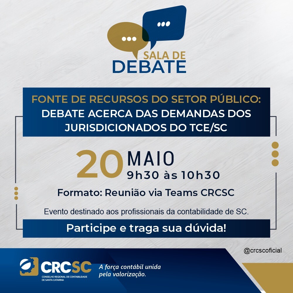 CRCSC lança projeto Sala de Debate para debater assuntos abordados em eventos da área pública