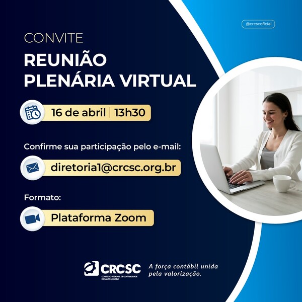 Reunião Plenária de abril será no formato virtual 
