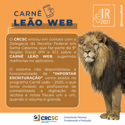 CRCSC faz solicitação à Receita Federal sobre Carnê Leão Web