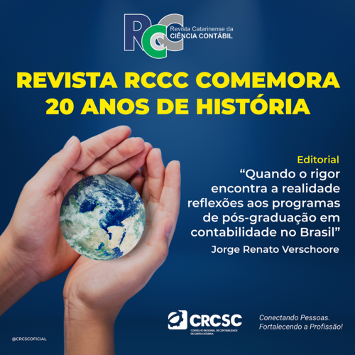 Revista Catarinense da Ciência Contábil comemora 20 anos de história