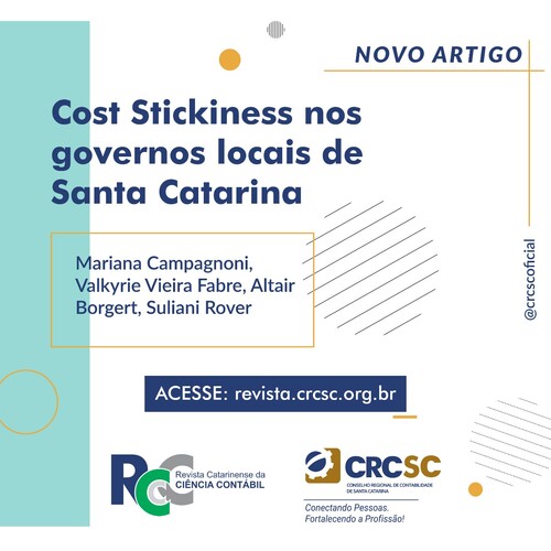 Artigo Revista RCCC: Cost Stickiness nos governos locais de Santa Catarina