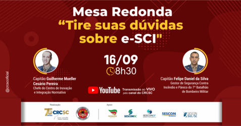 CRCSC promove Mesa Redonda para tirar dúvidas sobre o e-SCI