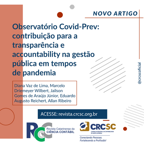 Artigo Revista RCCC: Observatório Covid-Prev: contribuição para a transparência e accountability na gestão pública em tempos de pandemia