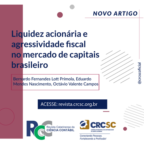 Artigo Revista RCCC: Liquidez acionária e agressividade fiscal no mercado de capitais brasileiro