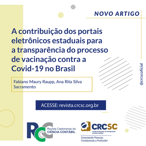 Artigo Revista RCCC: A contribuição dos portais eletrônicos estaduais para a transparência do processo de vacinação contra a Covid-19 no Brasil
