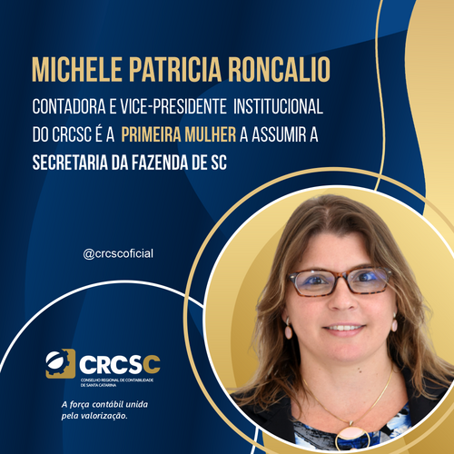 Contadora e vice-presidente institucional do CRCSC é a primeira mulher a assumir a Secretaria da Fazenda de SC