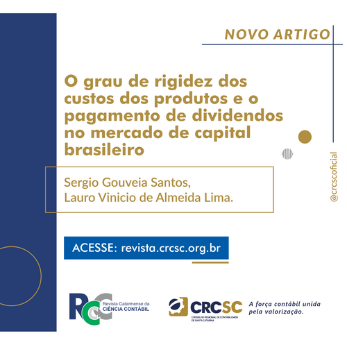  Artigo Revista RCCC: O grau de rigidez dos custos dos produtos e o pagamento de dividendos no mercado de capital brasileiro