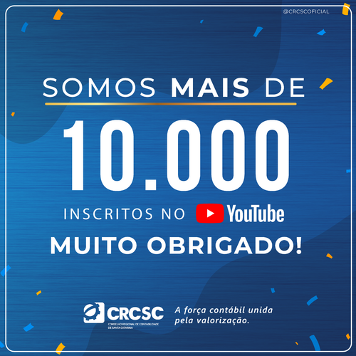 CRCSC chega à marca de 10 mil inscritos no YouTube