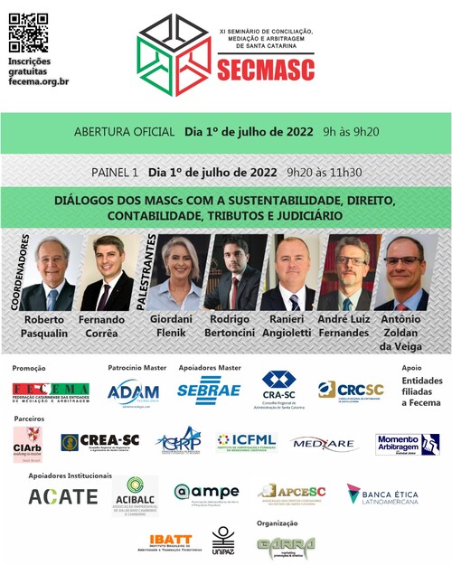 Participe do XI Seminário de Conciliação, Mediação e Arbitragem de Santa Catarina