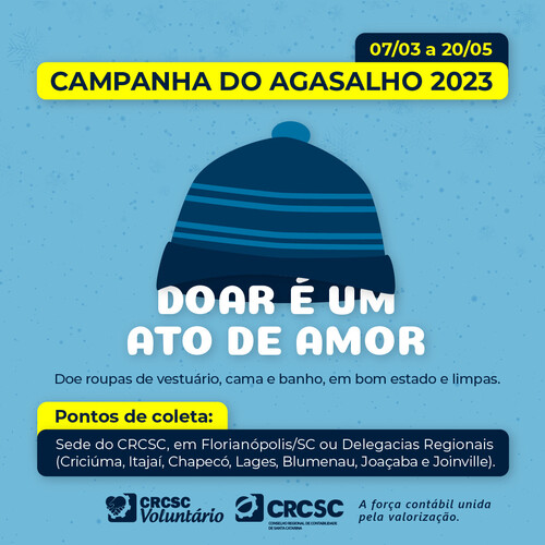 CRCSC lança Campanha do Agasalho 2023