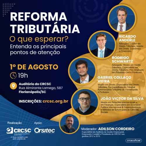 Reforma Tributária é tema de palestra no CRCSC