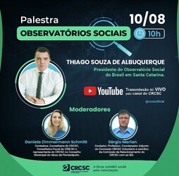 Observatórios Sociais serão tema de palestra na próxima quinta-feira (10)