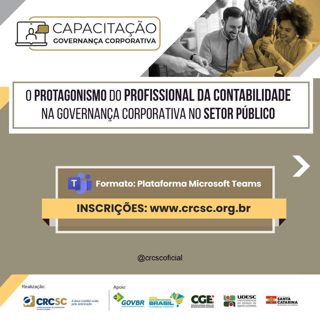 Divulgada a programação da Capacitação em Governança Corporativa no Setor Público, realizada pelo CRCSC