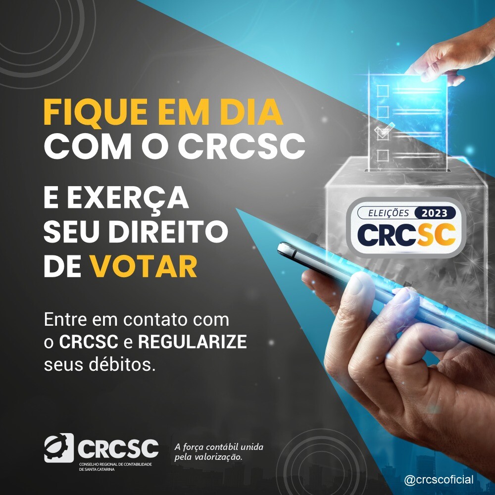 Eleições 2023: para votar é necessário regularizar débitos com o CRCSC