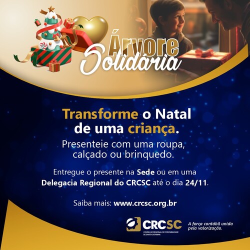 Árvore Solidária CRCSC: doe presentes a crianças atendidas por projetos sociais!
